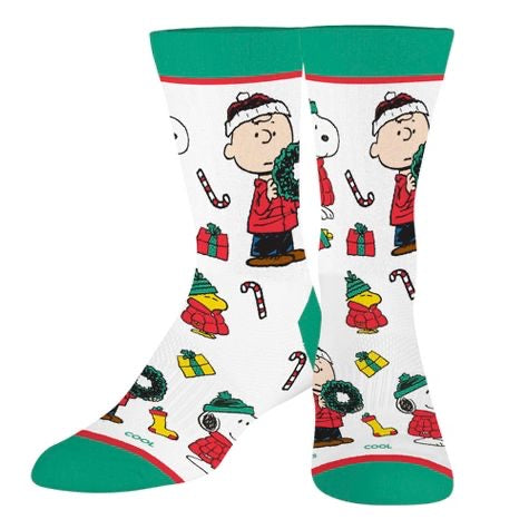 PEANUTS CHRISTMAS Unisex Socks COOL SOCKS Brand SNOOPY & CHARLIE BROWN - Novelty Socks for Less