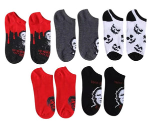 HALLOWEEN II Ladies 5 Pair Of MICHAEL MYERS No Show Socks ‘THE NIGHTMARE HAS ONLY JUST BEGUN’