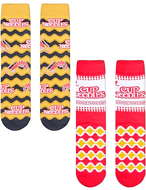 NISSIN CUP NOODLES Unisex 2 Pair Of Socks ODD SOX Brand - Novelty Socks for Less