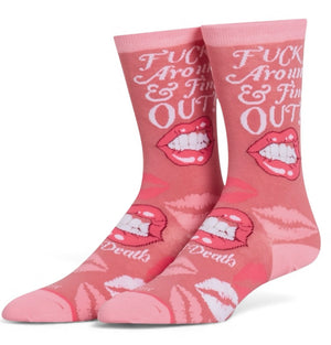 FUCK AROUND & FIND OUT Adult Unisex Socks Medium Feet COOL SOCKS Brand - Novelty Socks And Slippers