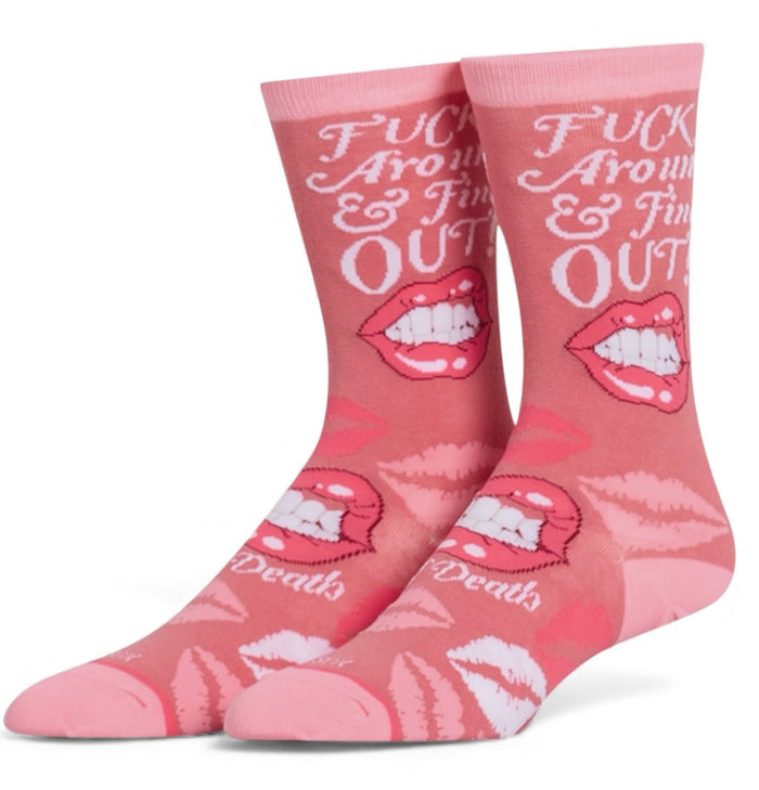 FUCK AROUND & FIND OUT Adult Unisex Socks Medium Feet COOL SOCKS Brand