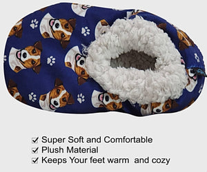 COMFIES BRAND LADIES JACK RUSSELL DOG NON-SKID SLIPPERS - Novelty Socks for Less