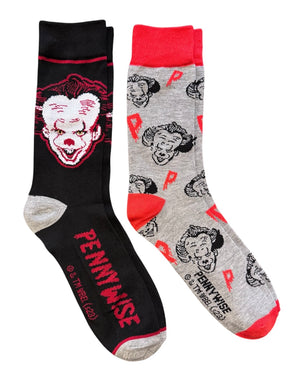 IT THE MOVIE Men’s 2 Pair Of PENNYWISE Socks - Novelty Socks And Slippers