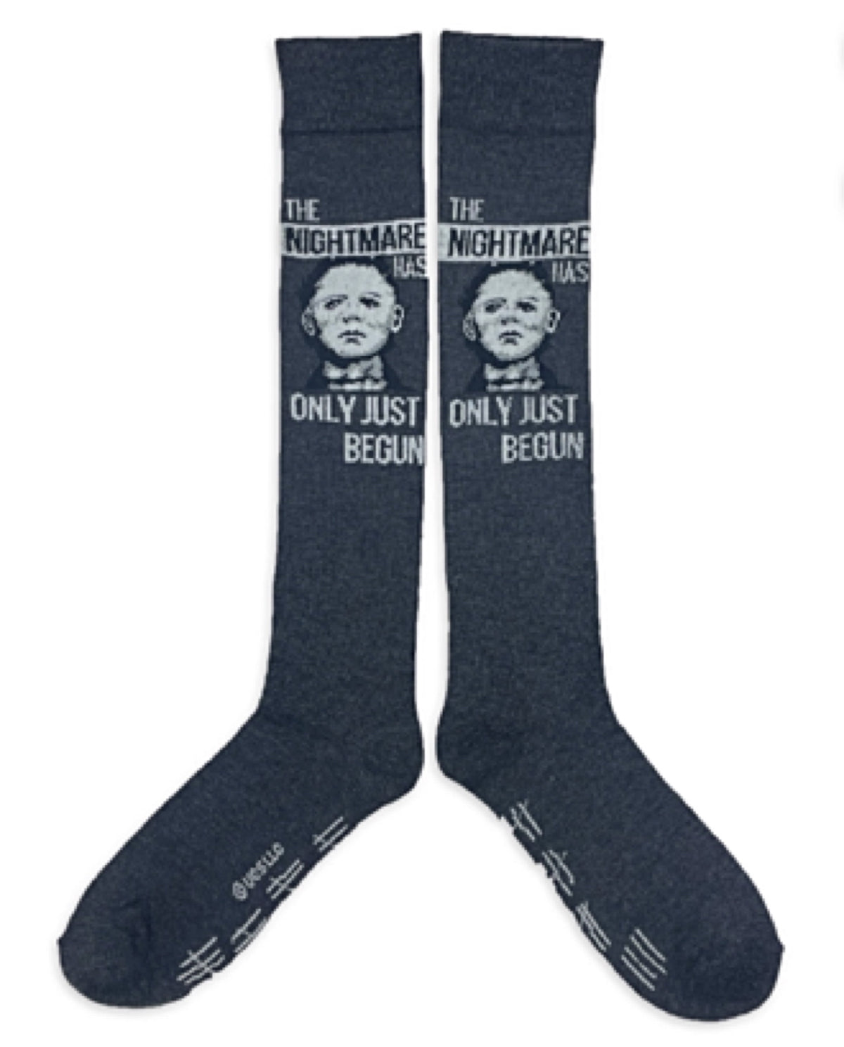 HALLOWEEN II Ladies MICHAEL MYERS Knee High Socks ‘THE NIGHTMARE HAS ONLY JUST BEGUN’ - Novelty Socks for Less
