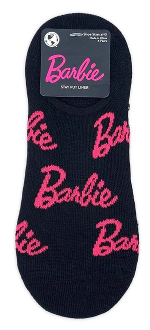 BARBIE DOLL Ladies 3 Pair Of No Show Liner Socks - Novelty Socks And Slippers