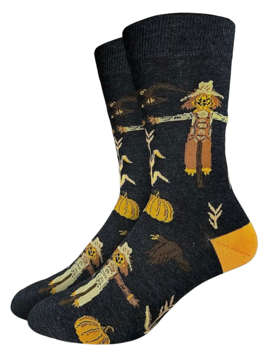 GOOD LUCK SOCK Brand Men’s AUTUMN SCARECROW Socks - Novelty Socks And Slippers