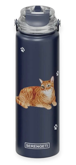 ORANGE TABBY CAT Stainless Steel 24 oz. Water Bottle SERENGETI Brand By E&S Pets