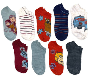SCOOBY-DOO Ladies 9 Pair Of Low Show Socks MYSTERY MACHINE, SHAGGY - Novelty Socks And Slippers