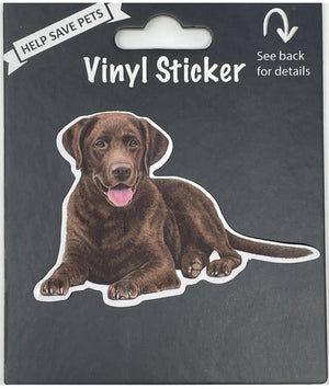 CHOCOLATE LABRADOR Dog Vinyl Sticker By E&S Pets