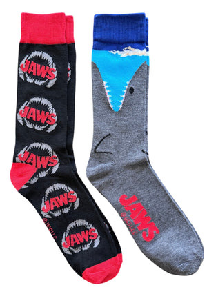 JAWS The Movie Men’s 2 Pair Of Socks BIOWORLD Brand - Novelty Socks And Slippers