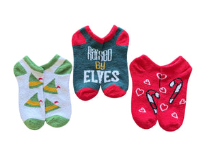 ELF The Movie Ladies 3 Pair Of CHRISTMAS Cushion No Show Socks - Novelty Socks And Slippers