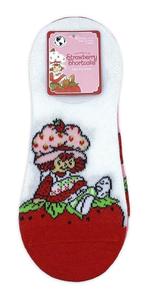 STRAWBERRY SHORTCAKE Ladies 3 Pair Of No Show Liner Socks - Novelty Socks And Slippers