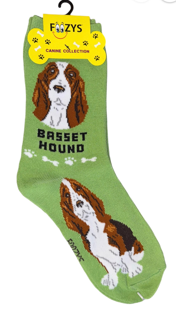 FOOZYS Brand Ladies BASSET HOUND Socks