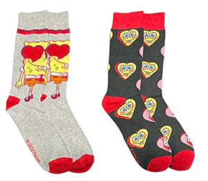 SPONGEBOB SQUAREPANTS Men’s VALENTINES DAY 2 Pair of Socks - Novelty Socks And Slippers