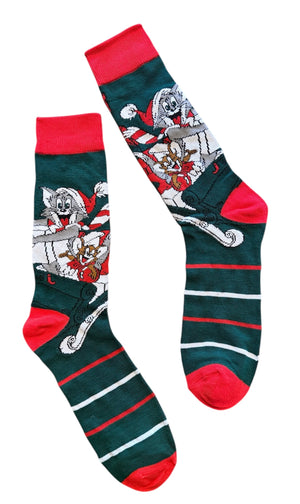 TOM & JERRY MEN’S CHRISTMAS SOCKS - Novelty Socks And Slippers