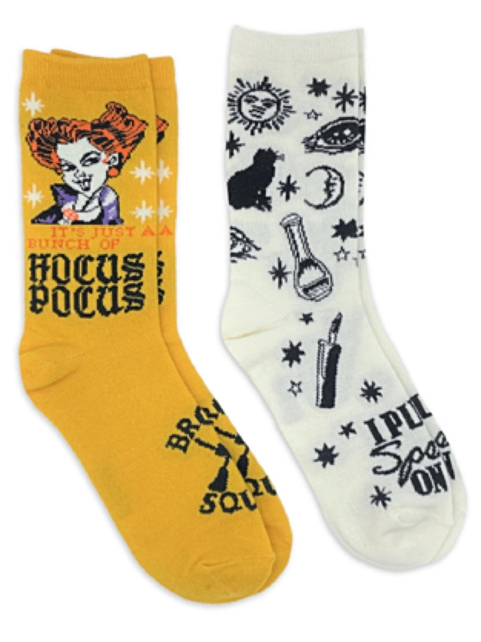 HOCUS POCUS Movie Ladies HALLOWEEN 2 Pair Of Socks