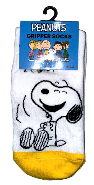 PEANUTS Ladies Gripper Bottom Ankle Socks (CHOOSE PATTERN) - Novelty Socks And Slippers