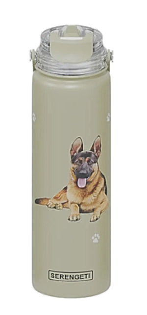 GERMAN SHEPHERD Dog Stainless Steel 24 Oz. Water Bottle SERENGETI Brand By E&S Pets - Novelty Socks for Less