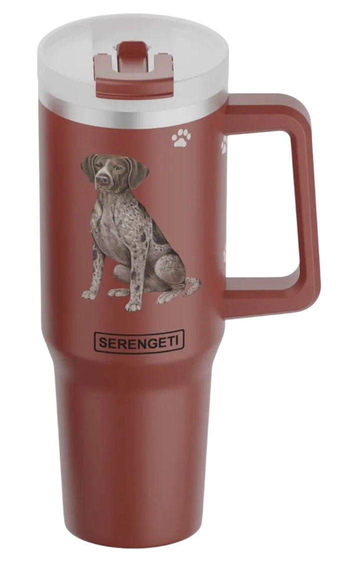 GERMAN SHORTHAIRED POINTER Dog SERENGETI 40 Oz. Stainless Steel Ultimate Hot & Cold Tumbler By E&S PETS