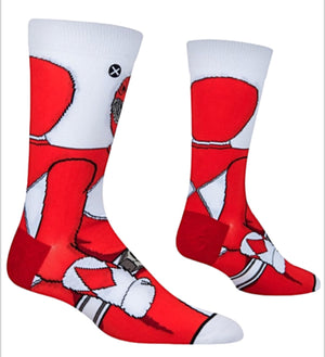 POWER RANGERS Men’s RED RANGER 360 Socks ODD SOX Brand - Novelty Socks for Less