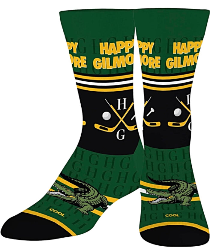 HAPPY GILMORE Movie Unisex Socks With ALLIGATOR & HOCKEY STICKS COOL SOCKS Brand