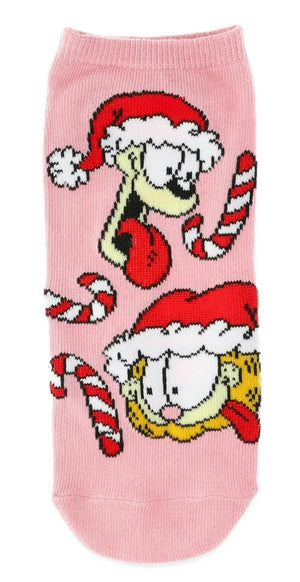 GARFIELD & ODIE Ladies Christmas 3 Pair Of No Show Socks