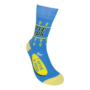 I LOVE JESUS BUT I DRINK A LITTLE Adult Unisex Socks FUNATIC Brand - Novelty Socks And Slippers