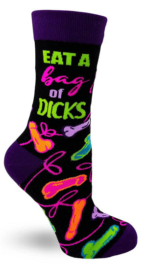 FABDAZ Brand LADIES ‘EAT A BAG OF DICKS’ SOCKS - Novelty Socks And Slippers