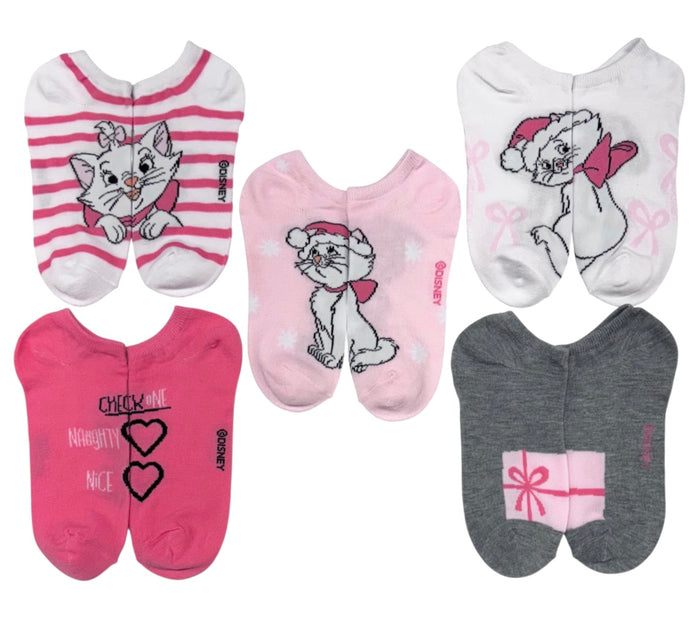 DISNEY THE ARISTOCATS Ladies 5 Pair Of CHRISTMAS Marie The Cat Socks