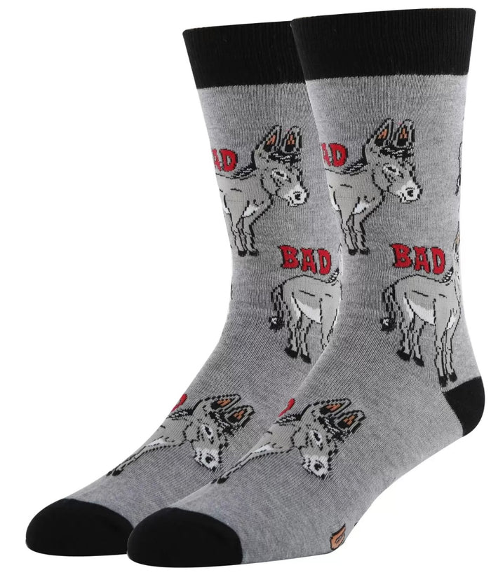 OOOH YEAH Brand Men’s DONKEY Socks ‘IN A WORLD FULL OF UNICORNS BE A BAD ASS’