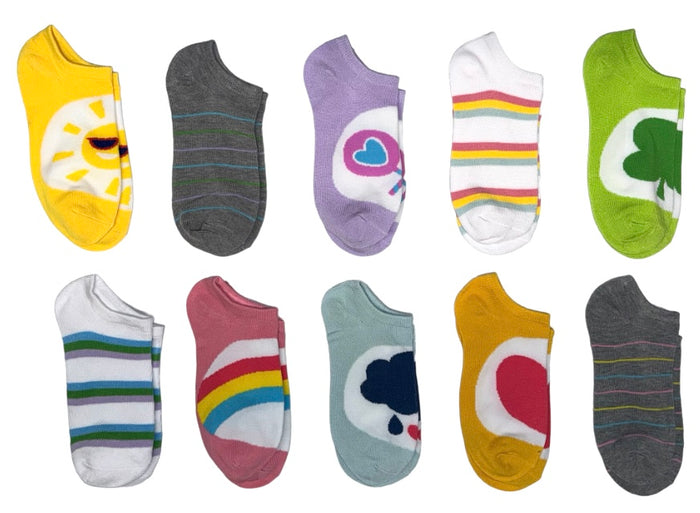 CARE BEARS Ladies 10 Pair Of No Show Socks