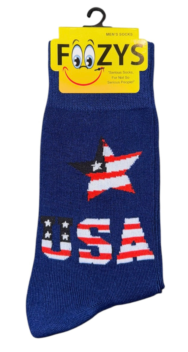 FOOZYS Brand Men’s PATRIOTIC Socks (Choose Style) - Novelty Socks And Slippers