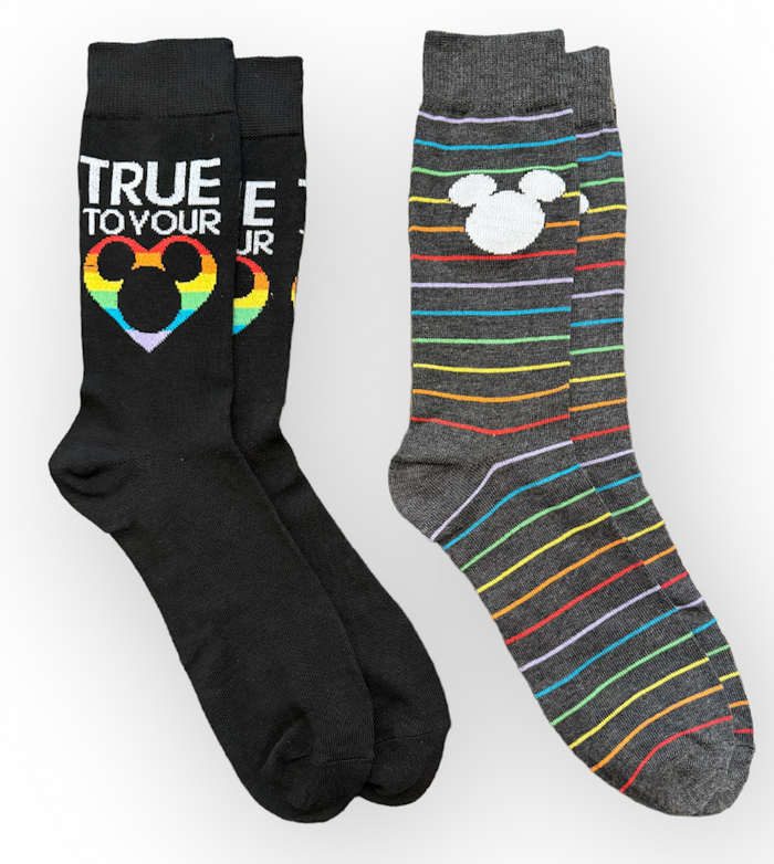 DISNEY Men’s 2 Pair Of MICKEY MOUSE PRIDE Socks ‘TRUE TO YOUR COLOR’