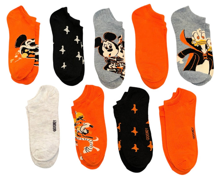 DISNEY Ladies HALLOWEEN 9 Pair Of Low Show Socks MICKEY, MINNIE, GOOFY & DONALD DUCK