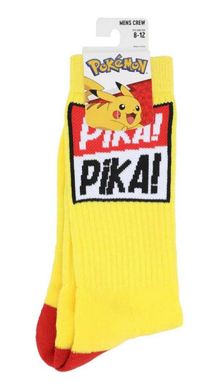 POKEMON Men’s PIKACHU Socks PIKA! PIKA! BIOWORLD Brand