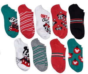 DISNEY Ladies CHRISTMAS 9 Pair Of Low Show Socks ‘CAN’T WAIT TIL CHRISTMAS’ - Novelty Socks And Slippers
