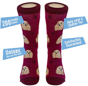 COCKER SPANIEL Dog Unisex Socks By E&S Pets - Novelty Socks for Less