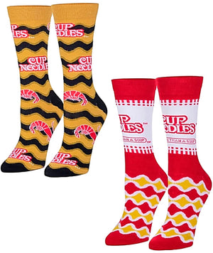 NISSIN CUP NOODLES Unisex 2 Pair Of Socks ODD SOX Brand - Novelty Socks for Less