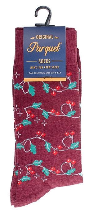 PARQUET Brand Men’s CHRISTMAS MISTLETOE Socks - Novelty Socks for Less