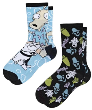 NICKELODEON ROCKO’S MODERN LIFE Men’s 2 Of PAIR SOCKS SPUNKY THE DOG