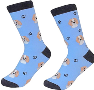 CAVALIER KING CHARLES Dog Unisex Socks By E&S Pets CHOOSE SOCK DADDY, HAPPY TAILS, LIFE IS BETTER - Novelty Socks for Less