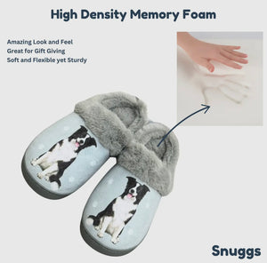 SNUGGS Memory Foam BORDER COLLIE Dog Non Slip Slippers By E&S Pets (Choose Size)