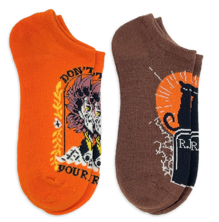 HOCUS POCUS LADIES 2 PAIR OF NO SHOW SOCKS ‘DON’T LOSE YOUR HEAD’