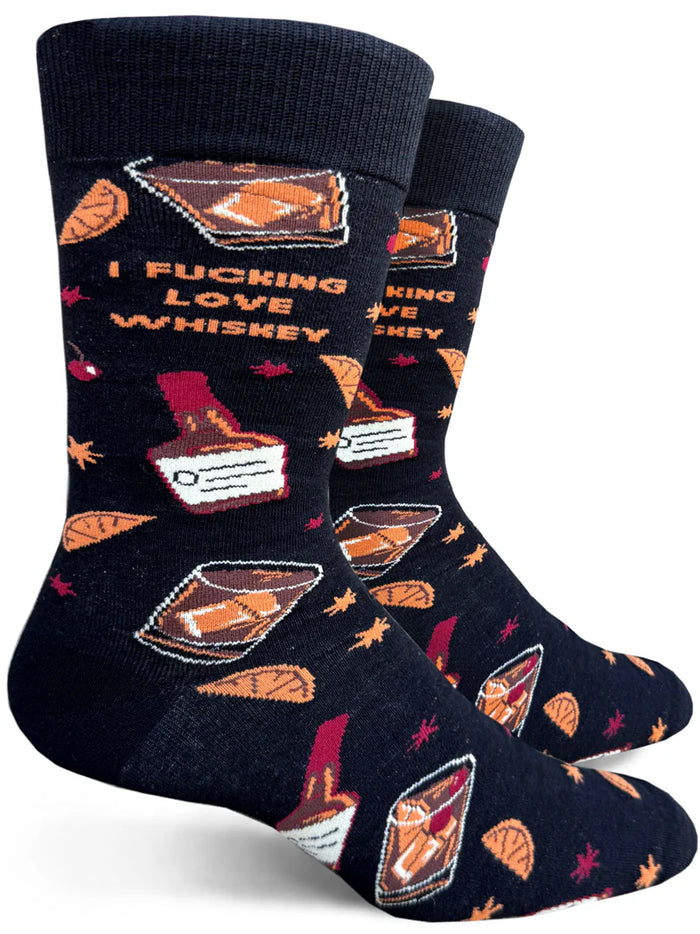 I FUCKING LOVE WHISKEY Men’s Socks GROOVY THINGS Brand
