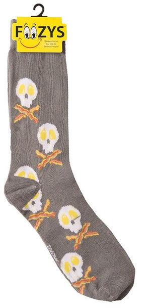FOOZYS Brand Men’s SKULL EGGS & BACON Socks - Novelty Socks And Slippers