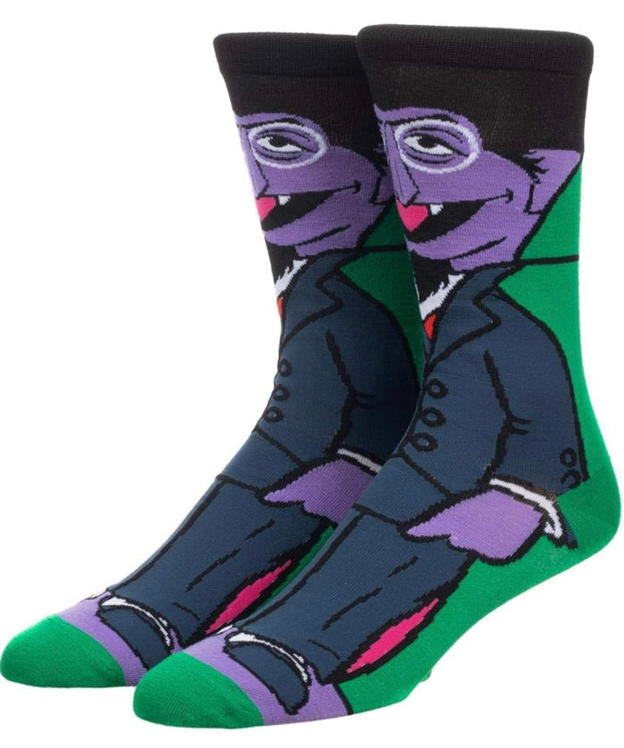 SESAME STREET MEN’S THE COUNT 360 SOCKS BIOWORLD BRAND