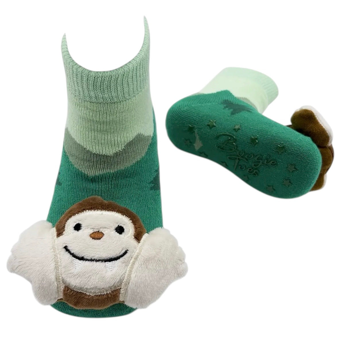 BABY BIG FOOT Unisex Baby Rattle Gripper Bottom Socks BOOGIE TOES Brand By Piero Liventi - Novelty Socks And Slippers