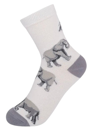 FUNATIC Brand Unisex Kids ELEPHANT Socks Elephants All Over Kids Age 7-10 - Novelty Socks And Slippers
