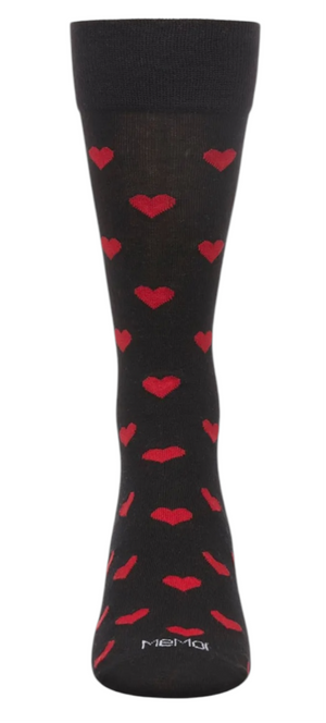 Memoi Brand Men’s VALENTINES DAY Socks Red Hearts All Over