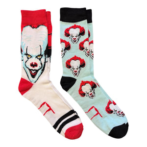 IT THE Movie Men’s PENNYWISE 2 Pair Of HALLOWEEN Socks - Novelty Socks And Slippers